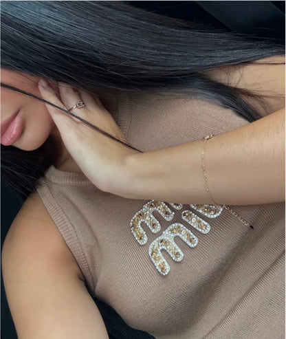 TOP MIU MIU MARRON AVEC LOGO BRODÉ